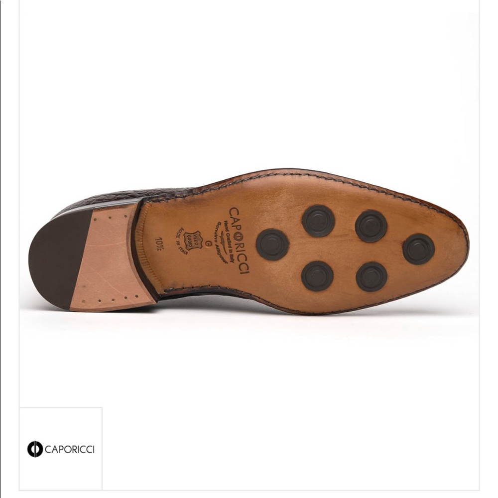 CAPORICCI 2543 Brown Alligator shoes - Picture 9 of 15